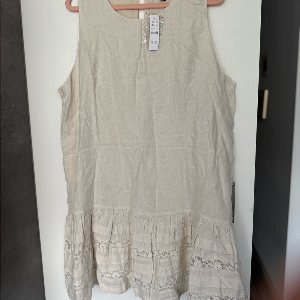 NWT J.Crew Maxine linen ruffle-trim dress - Picture 2 of 8